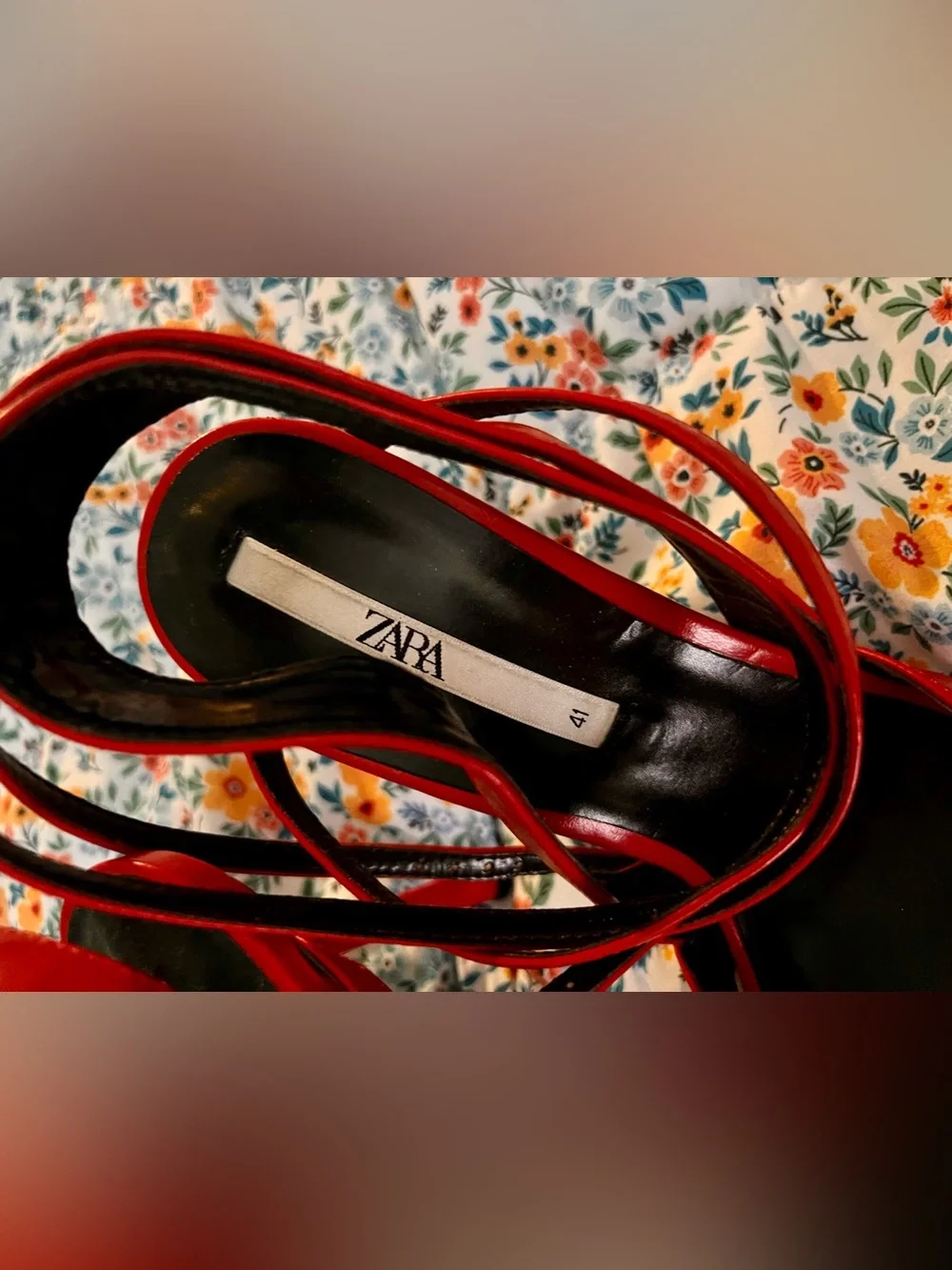 ZARA Red Strappy Pointed-Toe Women's Heels